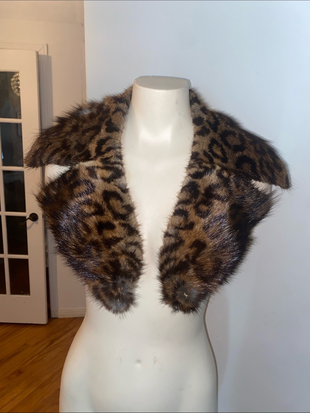 Real Fur collar leopard